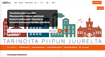 piipunjuurella.finna.fi skärmbild